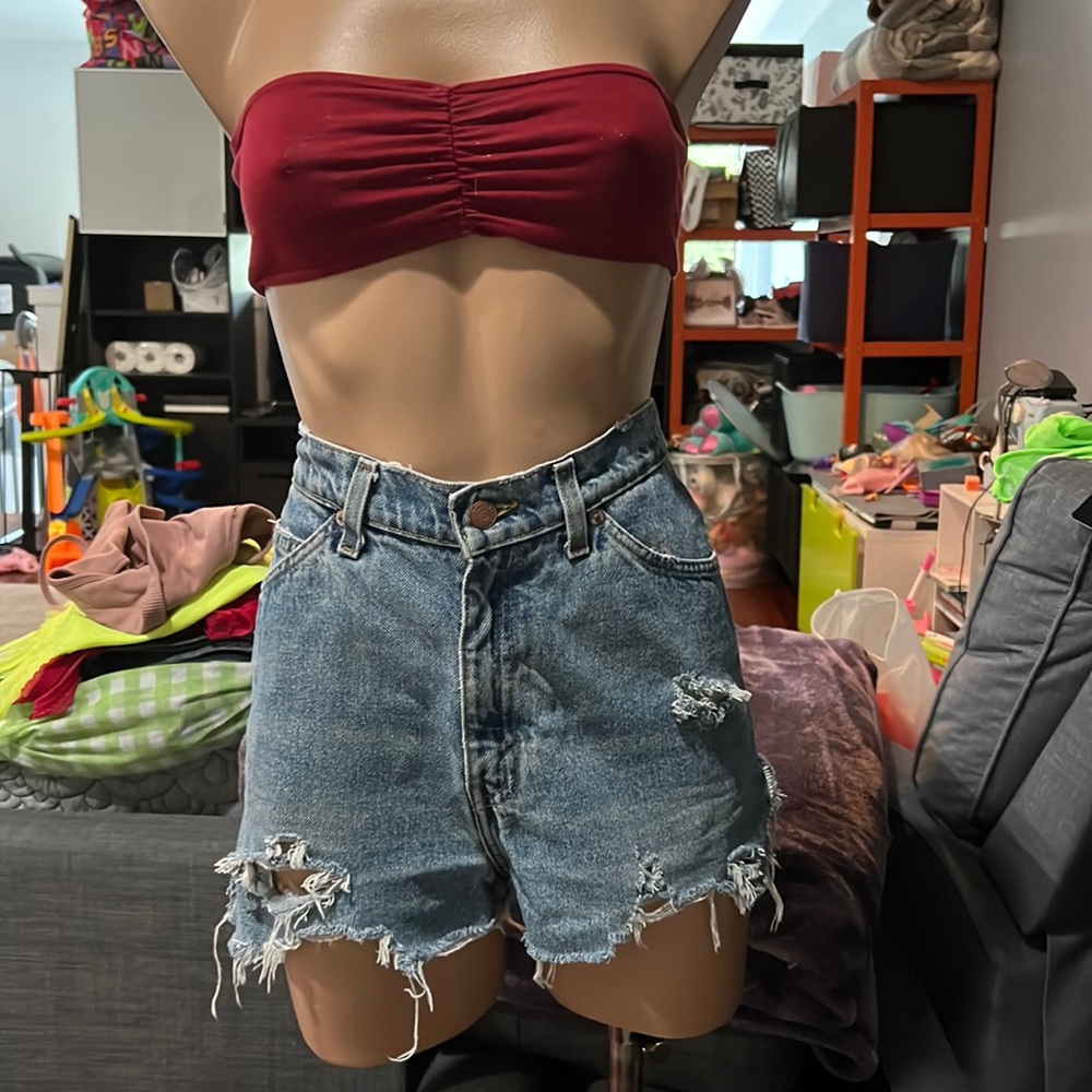 Levi’s Vintage high waist orange tab blue jean shorts